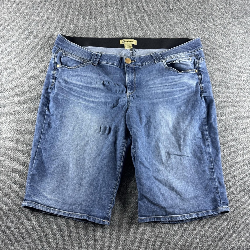 Democracy Denim Bermuda Shorts‎ Womens 22W Blue Stretch Ab Technology Zip Fly